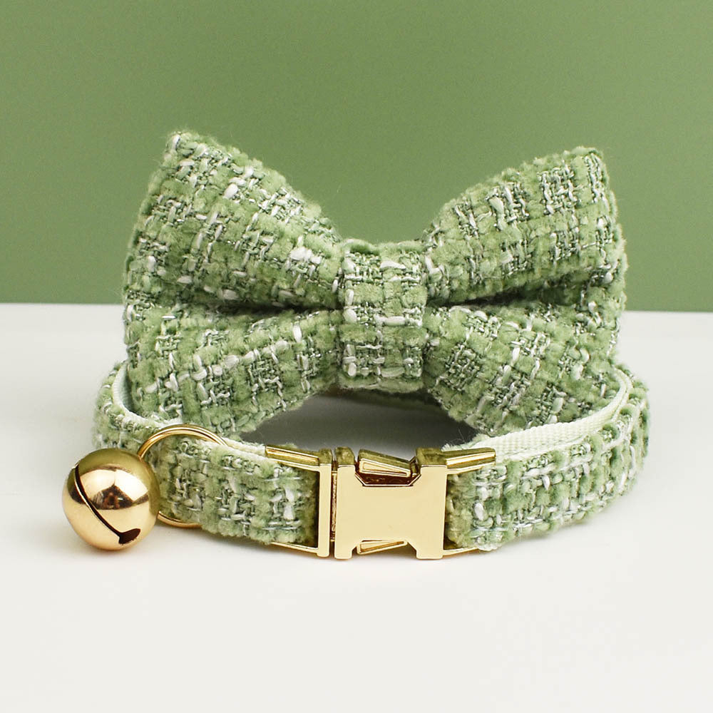 Haute Couture Series - Vintage Wool Cat Collar/Bow/Leash