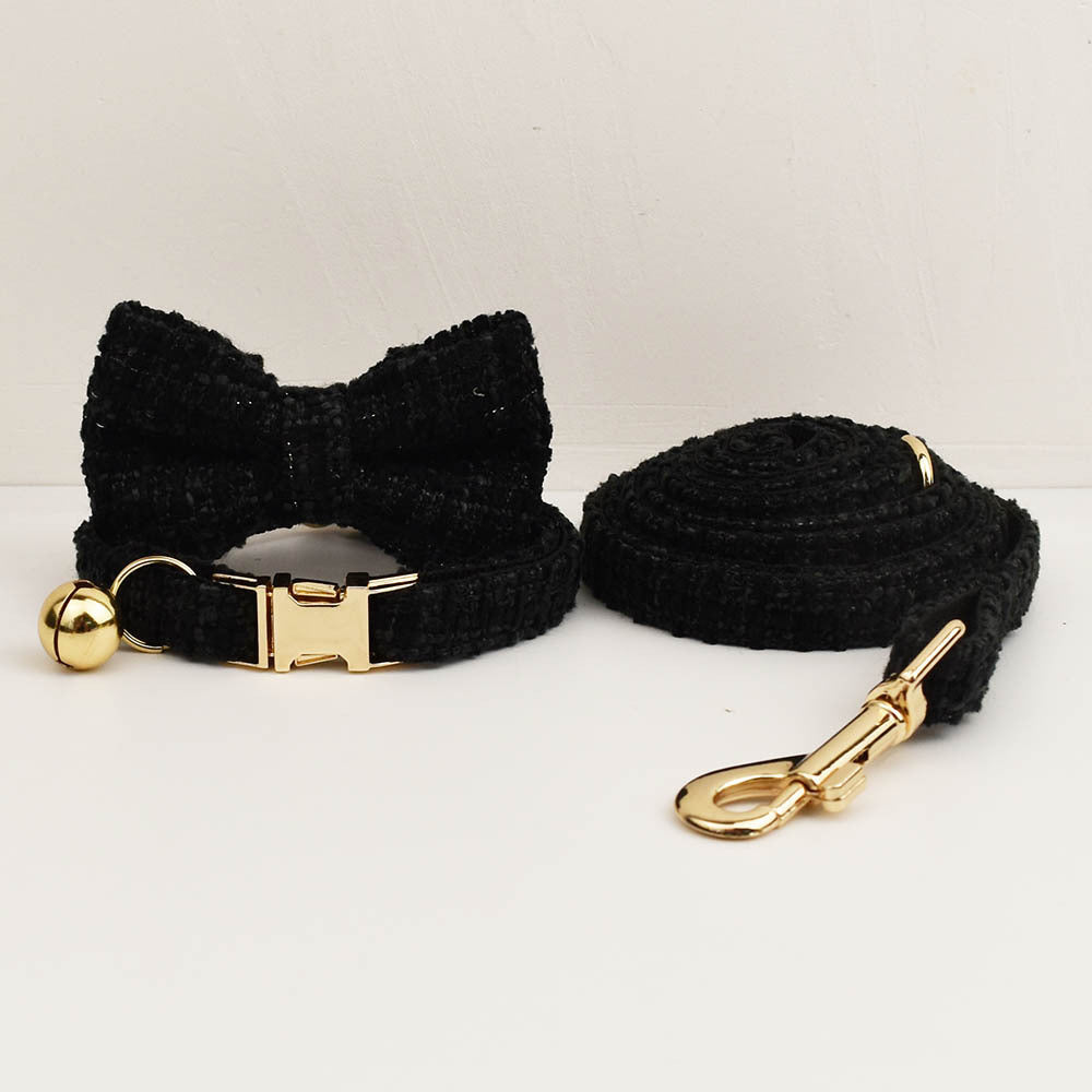 Haute Couture Series - Vintage Wool Cat Collar/Bow/Leash