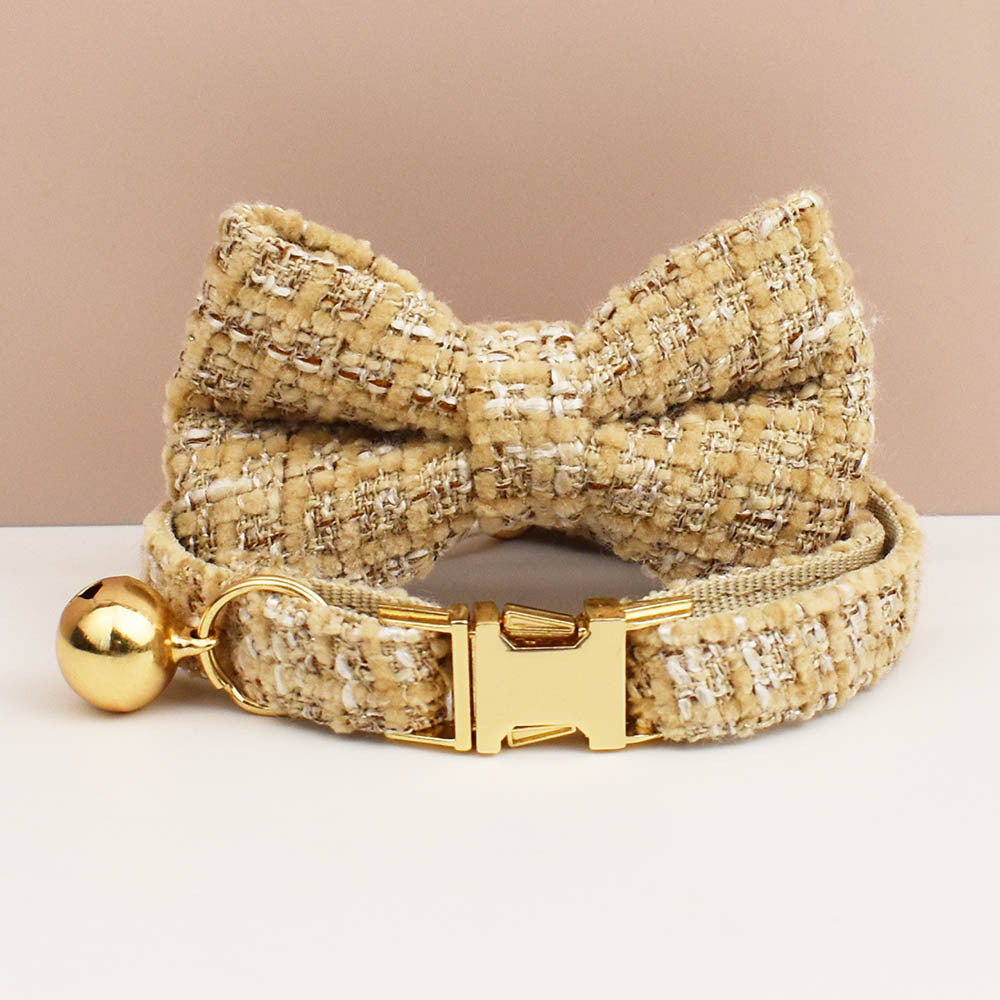 Haute Couture Series - Vintage Wool Cat Collar/Bow/Leash