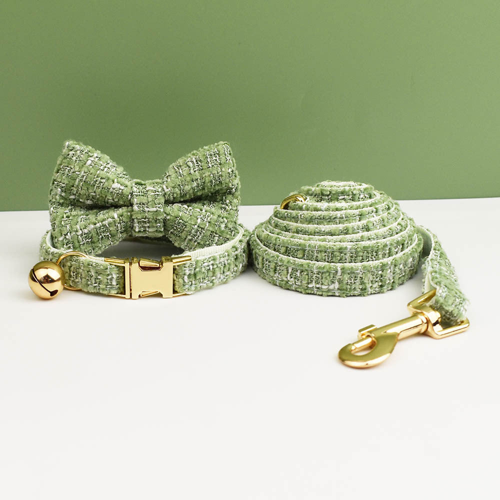 Haute Couture Series - Vintage Wool Cat Collar/Bow/Leash