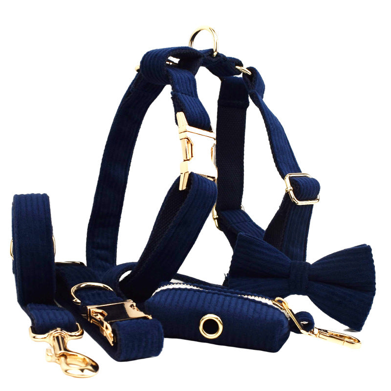 Haute Couture Series - Corduroy Dog Collar/Bow/Poop Bag Holder/Harness/Leash