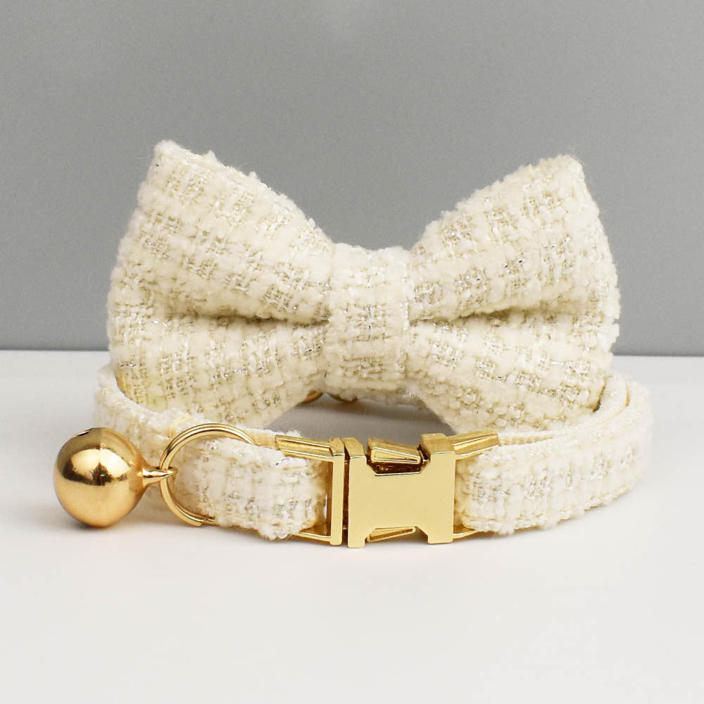 Haute Couture Series - Vintage Wool Cat Collar/Bow/Leash
