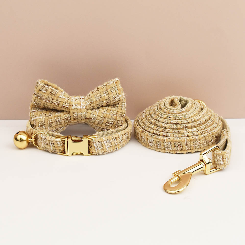 Haute Couture Series - Vintage Wool Cat Collar/Bow/Leash