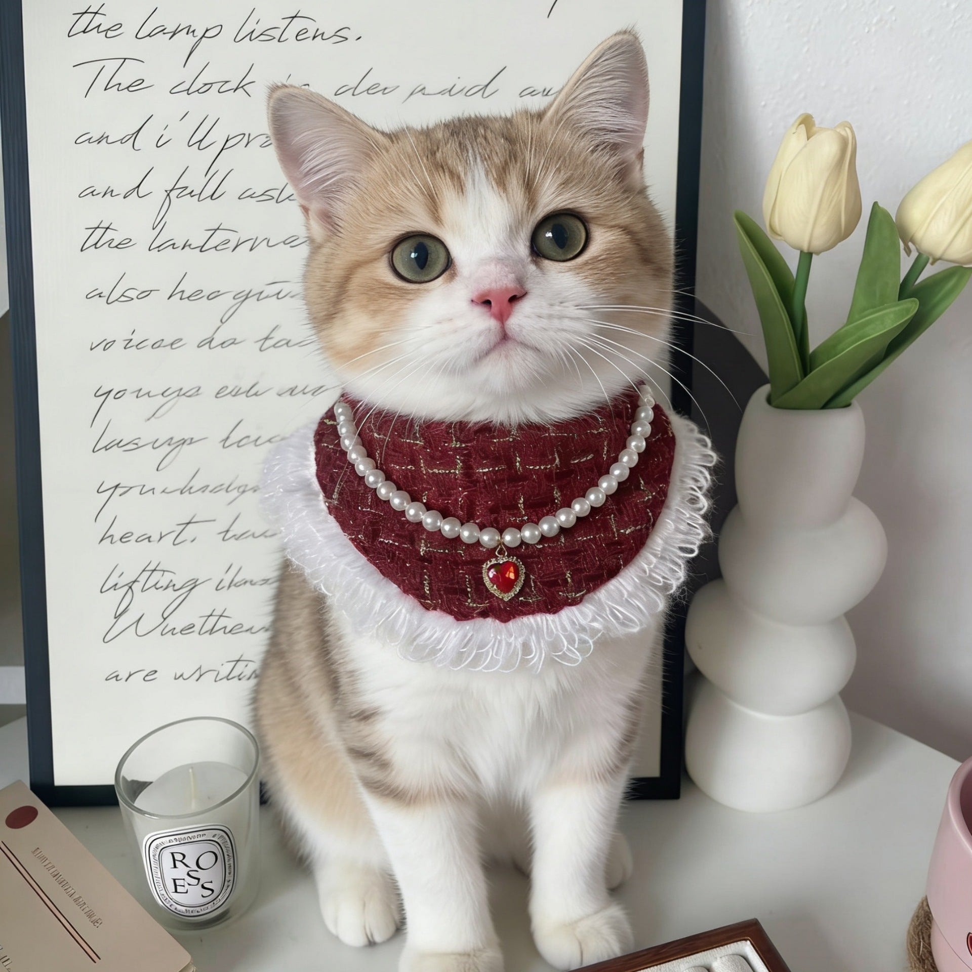 Fairy Series - Scottish Plaid Pearl Necklace Cat / Dog Collar