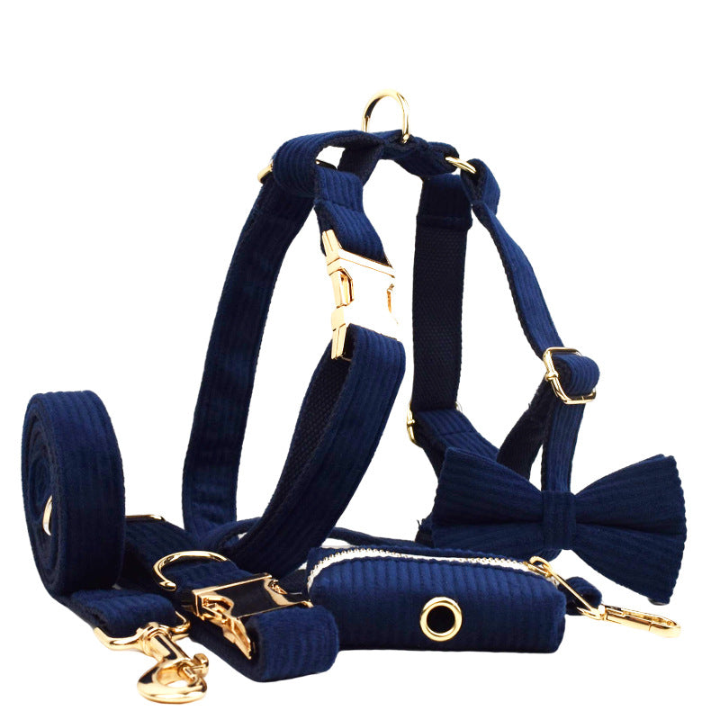 Haute Couture Series - Corduroy Dog Collar/Bow/Poop Bag Holder/Harness/Leash