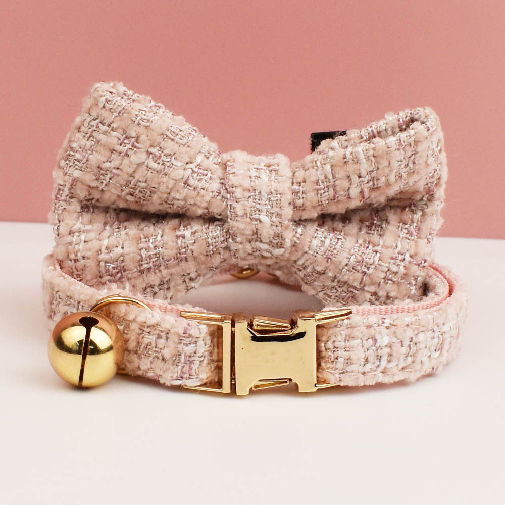 Haute Couture Series - Vintage Wool Cat Collar/Bow/Leash
