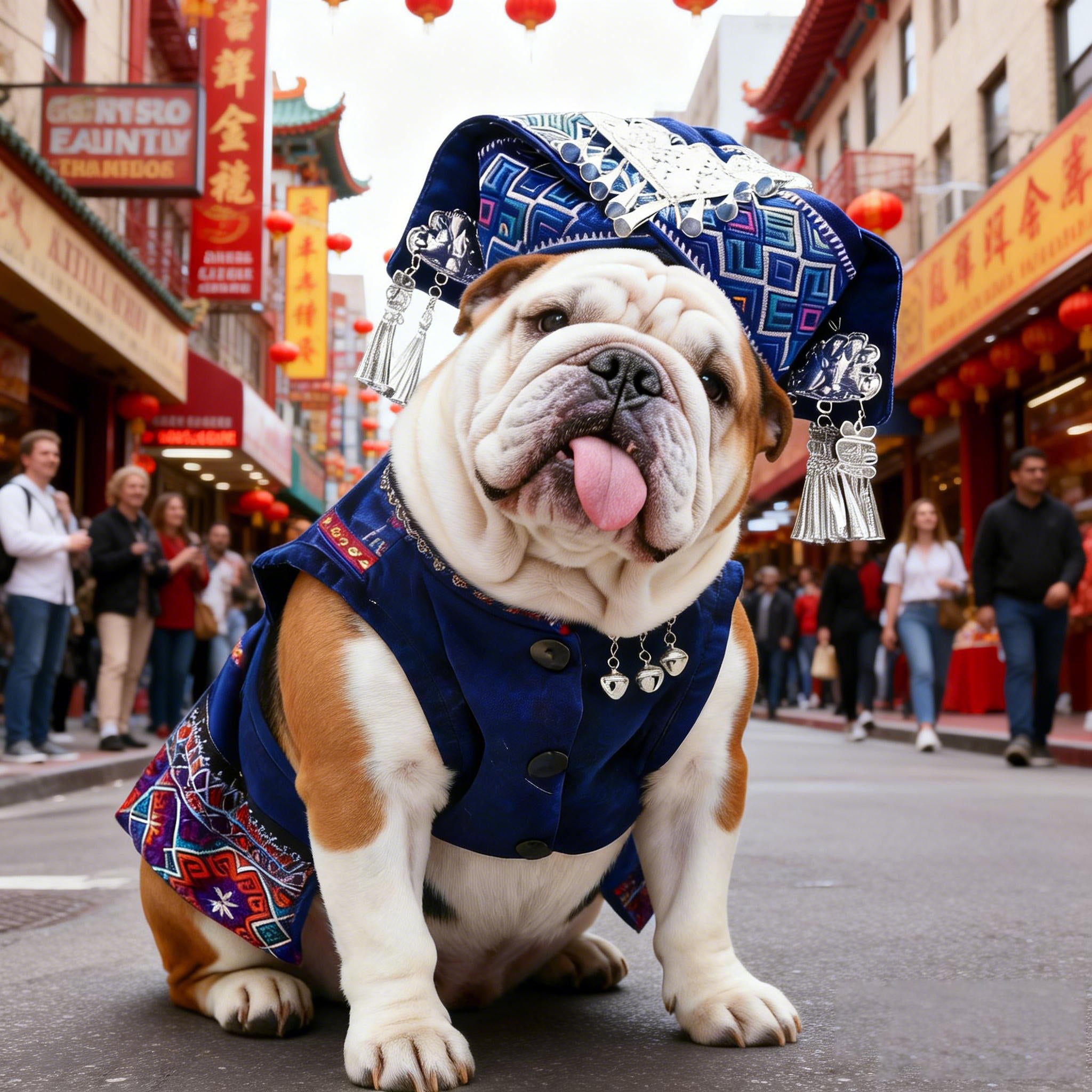 Suitable for dogs, traditional Chinese clothing, Zhuang clothing